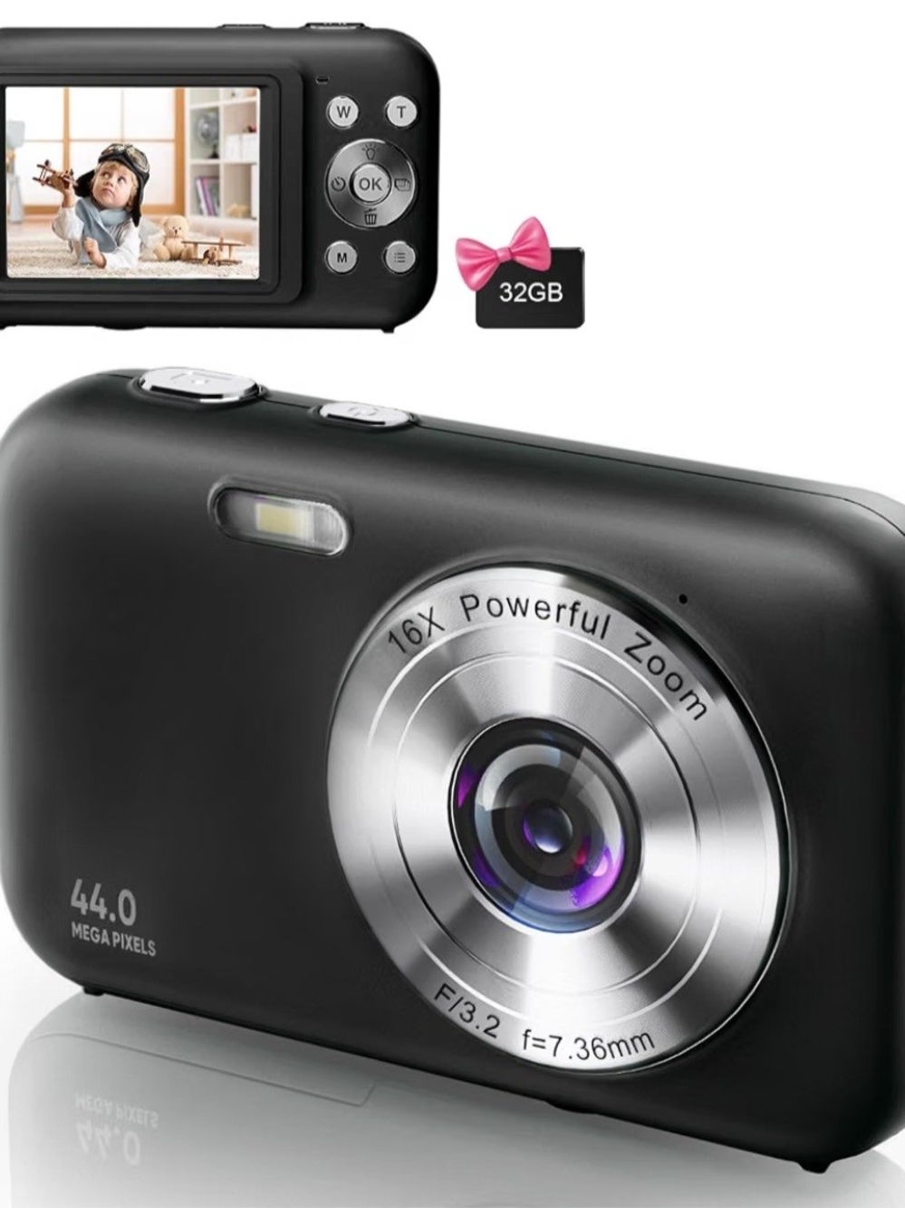 Amazon Black Compact Digital Camera with Silver Lens Trim